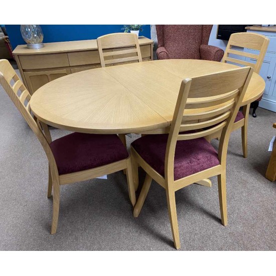  SHOWROOM CLEARANCE ITEM - Shadows Furniture 115 Extending Table & Four 225 Ladderback Chairs