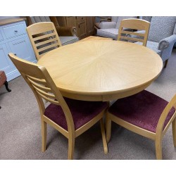  SHOWROOM CLEARANCE ITEM - Shadows Furniture 115 Extending Table & Four 225 Ladderback Chairs