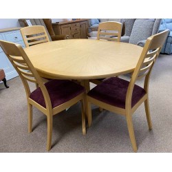  SHOWROOM CLEARANCE ITEM - Shadows Furniture 115 Extending Table & Four 225 Ladderback Chairs