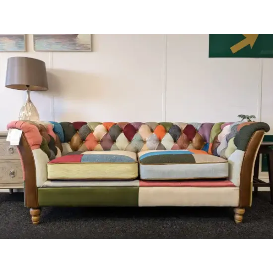  SHOWROOM CLEARANCE ITEM - Vintage Sofa Company Rutland Harlequin Patchwork 2 str Sofa 