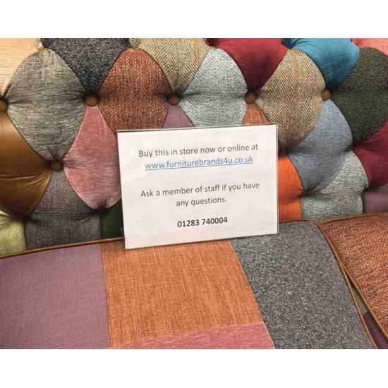 SHOWROOM CLEARANCE ITEM - Vintage Sofa Company Rutland Harlequin Patchwork 2 str Sofa SHOWROOM CLEARANCE ITEM - Vintage Sofa Company Rutland Harlequin Patchwork 2 str Sofa