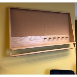  SHOWROOM CLEARANCE ITEM - Wall Board with Cork Panel with Shelf & Key Hooks