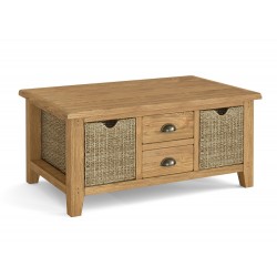 Corndell Burford 5880 Large Coffee Table with Baskets  - IN STOCK 