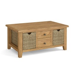 Corndell Burford 5880 Large Coffee Table with Baskets  - IN STOCK 