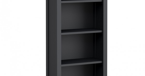 Slim black bookcase deals
