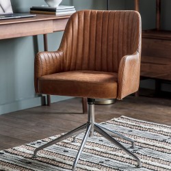 Curie Swivel Chair - Vintage Brown