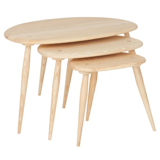 Ercol Furniture 7354G nest of tables - Ercol pebble nest 