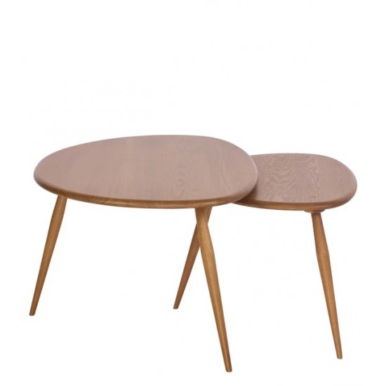 Ercol Furniture 7356G pebble coffee table nest 