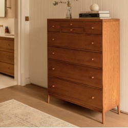Ercol Salina 2103 Eight Drawer Tall Chest - Vintage OG finish- IN STOCK AND AVAILABLE WITH FREE DELIVERY 