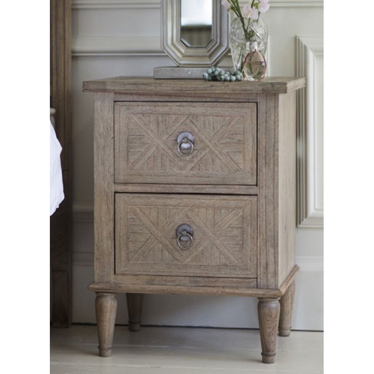 Mustique 2 Drawer Bedside Chest Lamp Table Frank Hudson