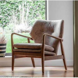 Gallery Direct Jensen Accent Chair in Brown Leather