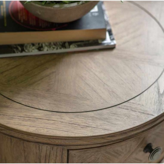 Gallery Direct Mustique Round Side Table with Drawer