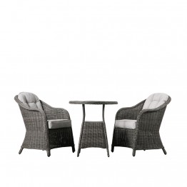 Bordeaux Bistro Set Table & 2 Chairs - Grey