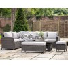 Bordeaux Corner Sofa Set with Table - Natural Brown - 2 x 3 Seater Sofas