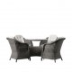 Bordeaux Round Table & 4 Chairs - Grey