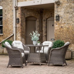 Bordeaux Round Table & 4 Chairs - Natural Brown