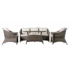 Bordeaux Sofa & Chairs Dining Set - Natural Brown