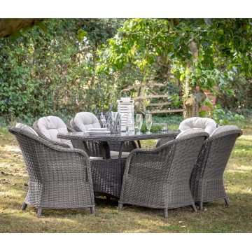 Bordeaux Oblong Table & 6 Chairs - Grey