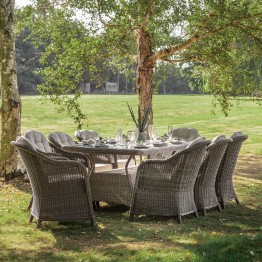 Bordeaux Oblong Table & 8 Chairs - Grey