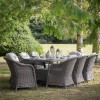 Bordeaux Oblong Table & 8 Chairs - Natural Brown