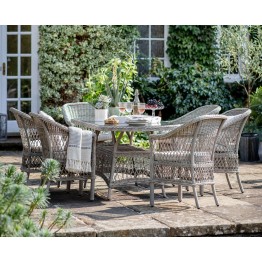 Lille Oval Table & 6 Chairs - Stone Grey