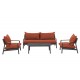 Limoges Sofa with 2 Chairs & Coffee Table Set - Grey Cushions 