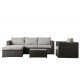Rennes Chaise Sofa Set with Chair & Table - Grey