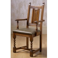 2287 Wood Bros Old Charm Aldeburgh Carver Chair in Leather