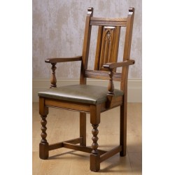 2287 Wood Bros Old Charm Aldeburgh Carver Chair in Leather