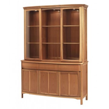 4804 Nathan Shades Shaped Glass Door Display Top Unit and 1814 Sideboard Base - Complete Unit (TK303T & TK303B)