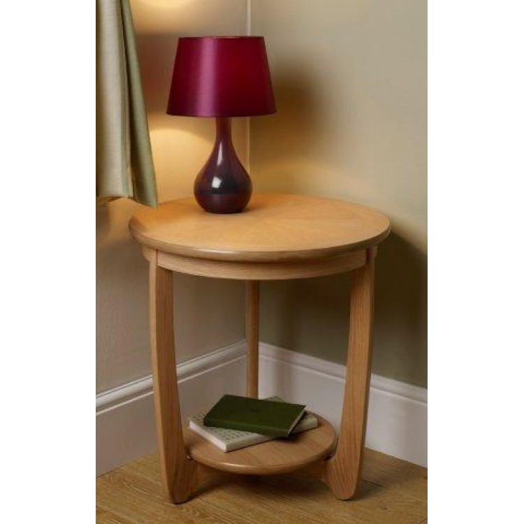 Nathan Furniture Oak Table, Round Lamp Tables