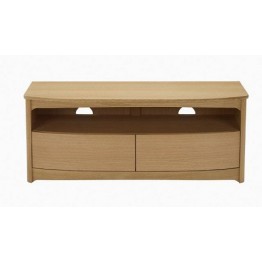 Nathan Oak 5935 Shaped TV Unit with Drawers  - 912