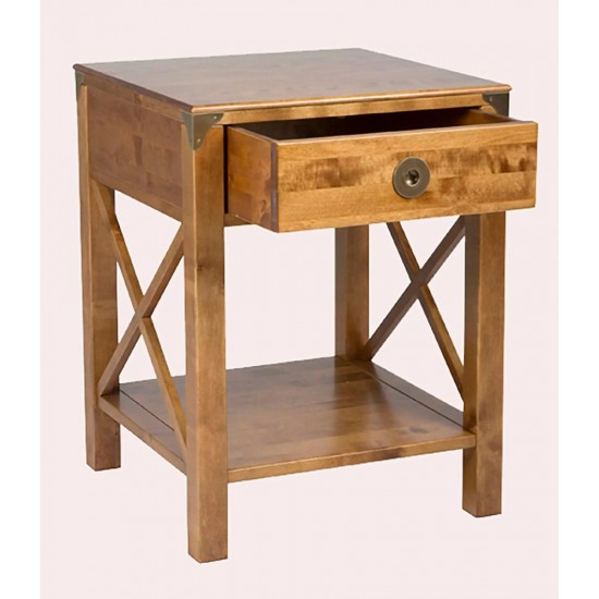 Balmoral 1 Drawer Side Table - IN STOCK AND AVAILABLE IN CHESTNUT FINISH