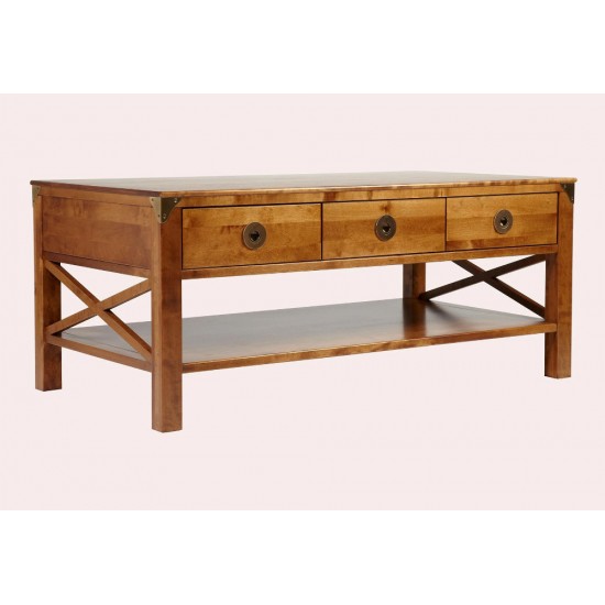 Balmoral 3 Drawer Coffee Table - IN STOCK AND AVAILABLE IN CHESTNUT FINISH