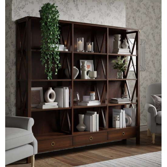 Balmoral 3 Drawer Triple Bookcase