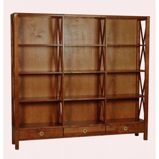 Balmoral 3 Drawer Triple Bookcase