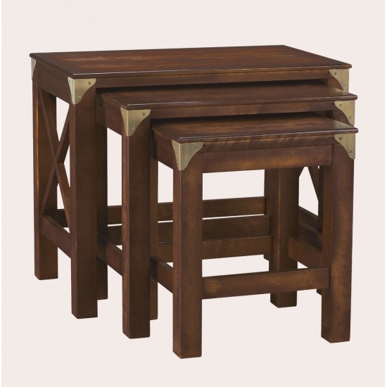 Balmoral Nest of 3 Tables - IN STOCK AND AVAILABLE IN CHESTNUT FINISH