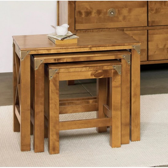 Balmoral Nest of 3 Tables - IN STOCK AND AVAILABLE IN CHESTNUT FINISH