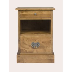 Garrat 2 Drawer Side Table  - SHOWROOM CLEARANCE ITEM IN HONEY FINISH - LIMITED AVAILABILITY
