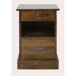 Garrat 2 Drawer Side Table   - WAREHOUSE CLEARANCE ITEM IN CHESTNUT FINISH - LIMITED AVAILABILITY
