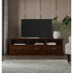 Garrat 3 Drawer TV Unit - IN STOCK AND AVAILABLE IN CHESTNUT FINISH