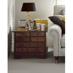 Garrat 6 Drawer Lamp Table - IN STOCK AND AVAILABLE IN CHESTNUT FINISH