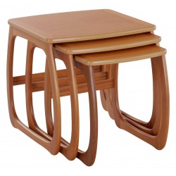 5634 Nathan Classic Burlington Nest of Three Tables in Teak - TK985