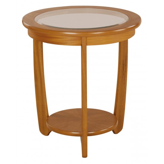 5814 Nathan Shades Glass Top Round Lamp Table - TK972