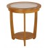 5814 Nathan Shades Glass Top Round Lamp Table - TK972