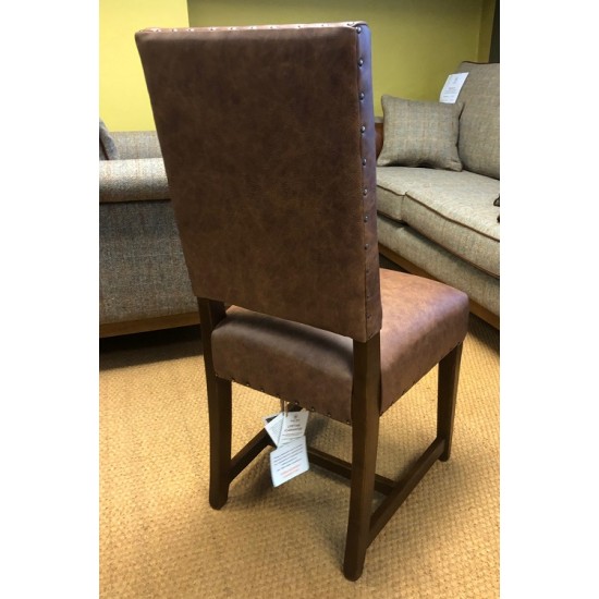 3214 Wood Bros Old Charm Dining Chair in Leather