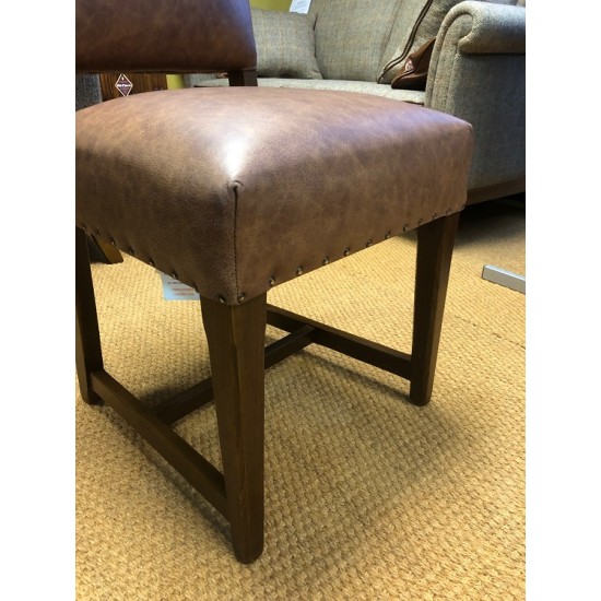 3214 Wood Bros Old Charm Dining Chair in Leather