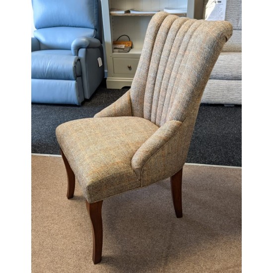 3218 Wood Bros Old Charm Darcy Channel Back Dining Chair in Fabric or Leather