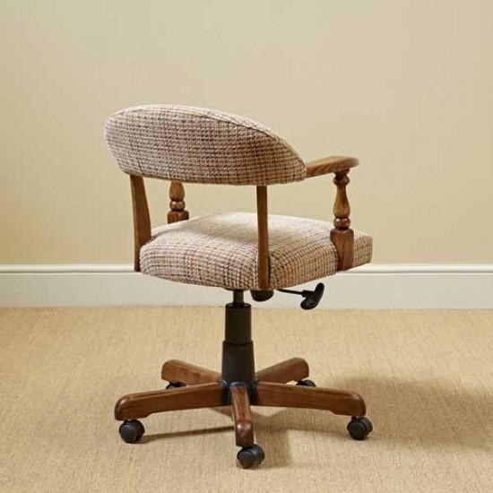 3032 Wood Bros Old Charm Captains Office Chair in Fabric