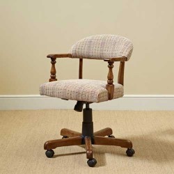 3032 Wood Bros Old Charm Captains Office Chair in Fabric